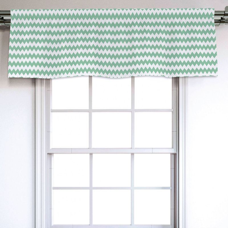 Sateen Chevron Ruffled Window Valance