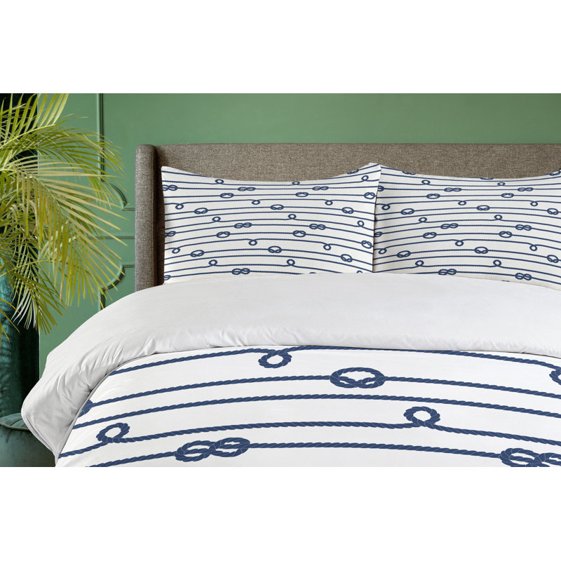 Nautical Navy and White Queen Duvet Cover Set
