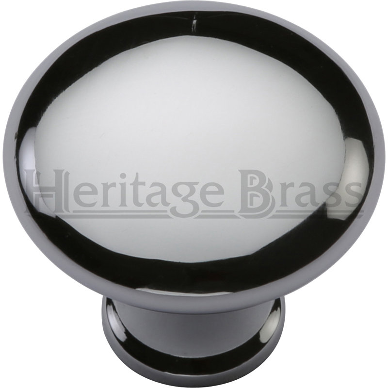Heritage Brass Victorian Inspired Heritage Cabinet Knob Mushroom Design 38mm, 3.2cm H x 3.8cm W x 3.8cm D, Polished Chrome