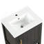 Meuble-lavabo de 20 po avec lavabo, armoire de salle de bain avec porte à fermeture douce, support de rangement et tablette ouverte, noir-1485099410