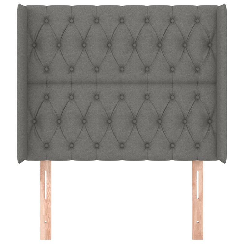 Headboard, Dark Grey Fabric, 128cm H x 103cm W x 16cm D