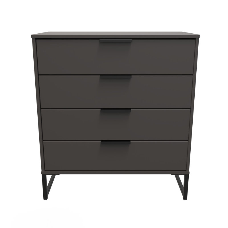 Turah 77cm W 4 - Drawer Chest of Drawers, Graphite