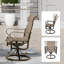 Chaise berçante pivotante d'extérieur en aluminium coulé avec assise en textilène et dossier haut