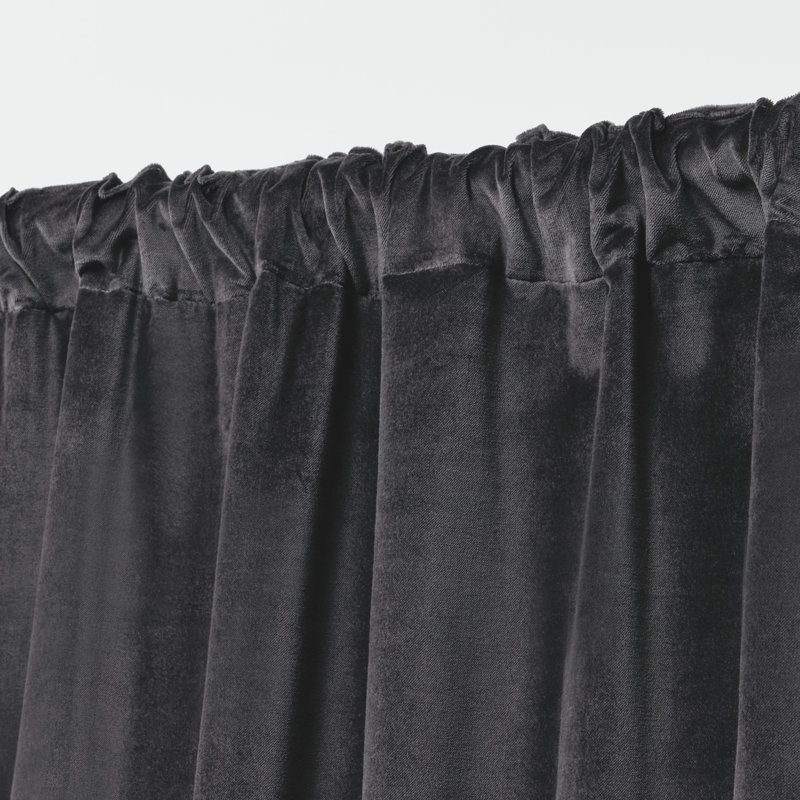 Navy Cotton Blackout Pleated Curtain Panel 52" x 84"