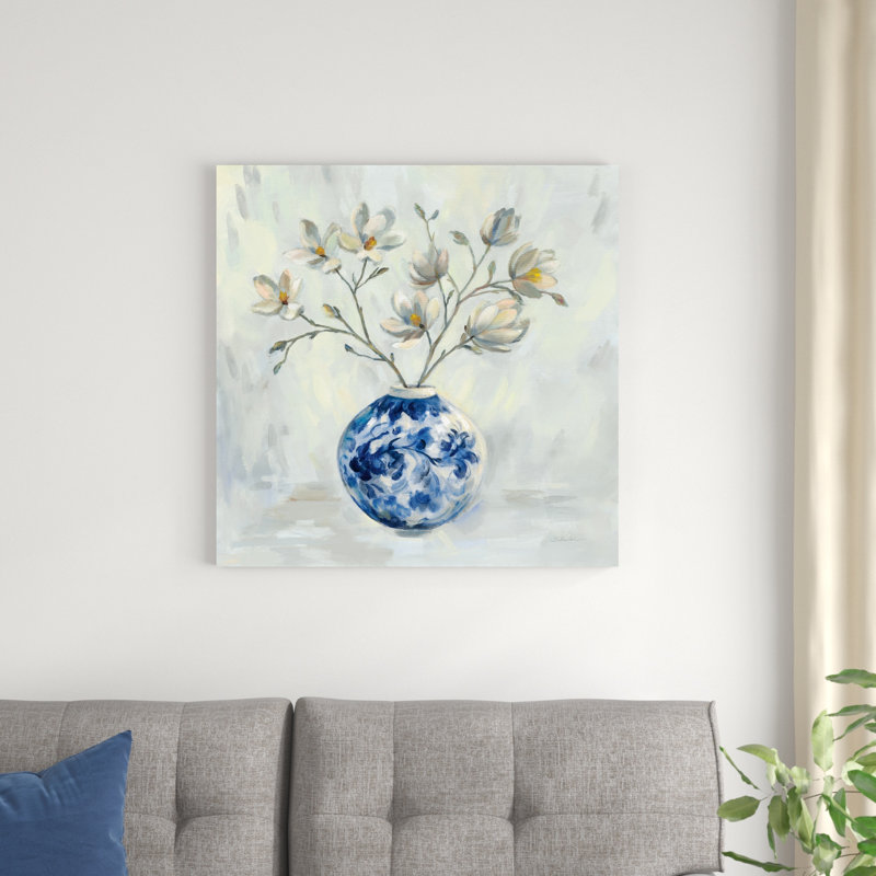 Chinoiserie et branches neutres, H 30 po x l 30 po