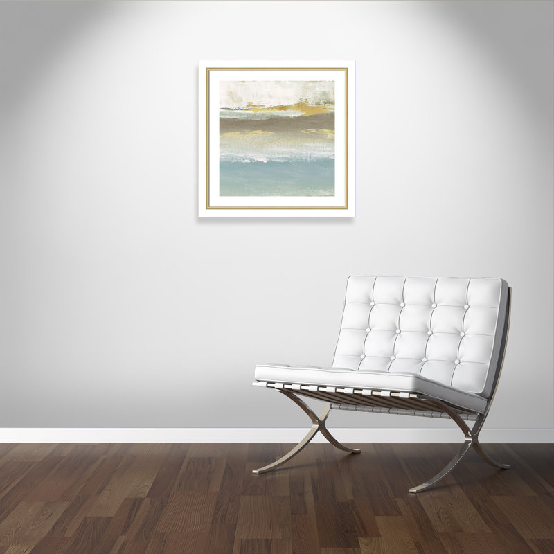 Soft Sollace Soft Solace Détail II - Peinture, H 29,75 po x l 29,75 po x P 1,125 po, Cadre blanc et or, Blanc