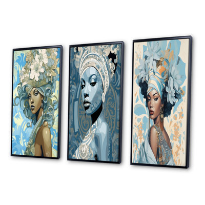«Gorgeous African American Retro Glam Beauty IV», 3 pièces