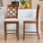 Wave Counter Stool Set with Gray Fabric and Walnut Brown Finish, 42.26'' H X 18.42'' W X 20.48'' D