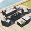Canapé modulaire d'extérieur courbé de 68,5 po de large avec coussins Khourtney-833377836