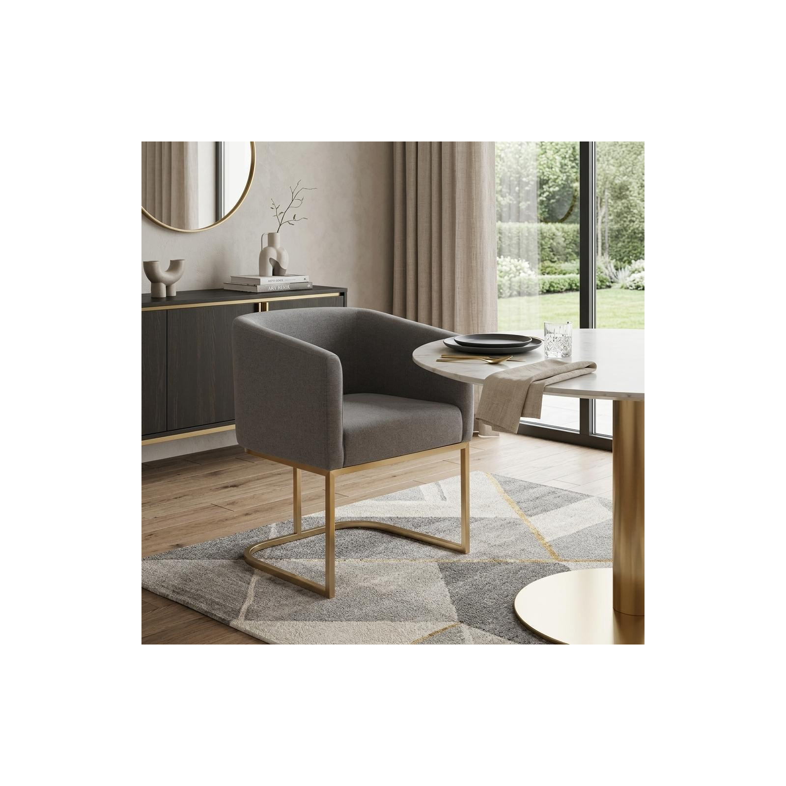 Echo Upholstered Arm Chair, Dark Grey