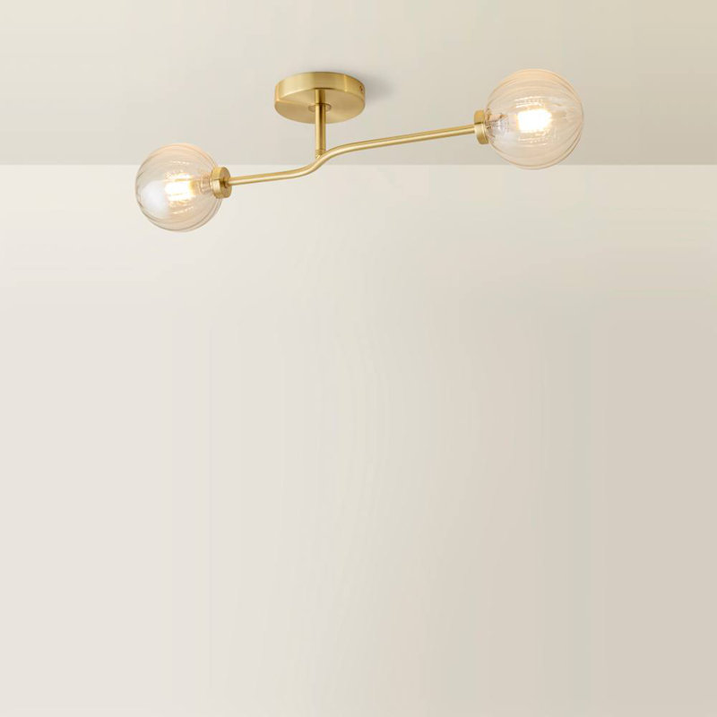 Chessy Glass Semi Flush Mount, No