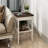 Psomas Rustic Farmhouse Square End Table, Distressed Side Table with Espresso Tray Top & Woven Shelf-1956202719