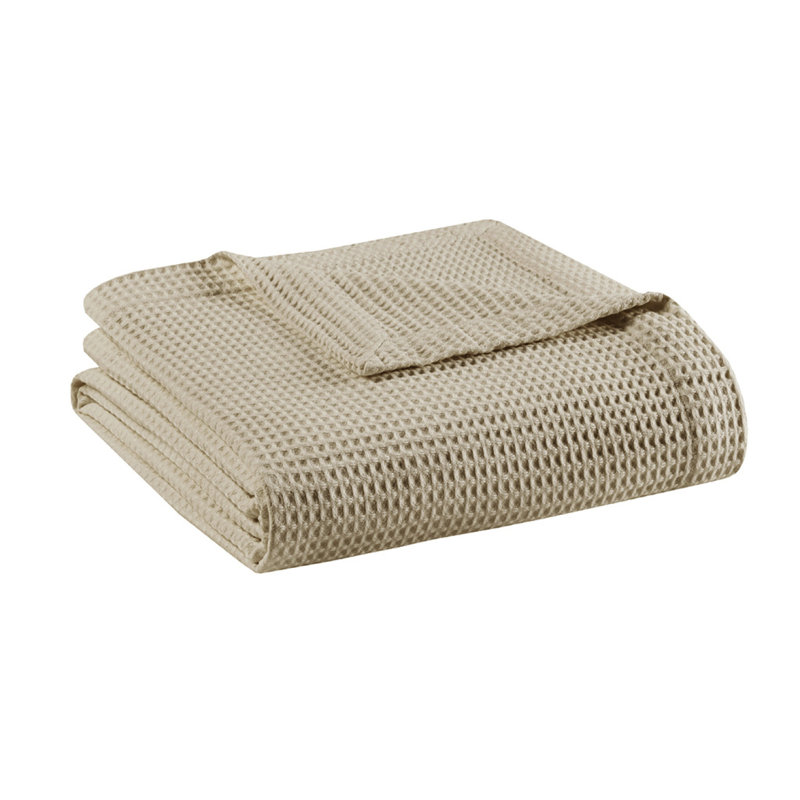 Couverture en coton, L 107,99 po x l 89,99 po, Kaki