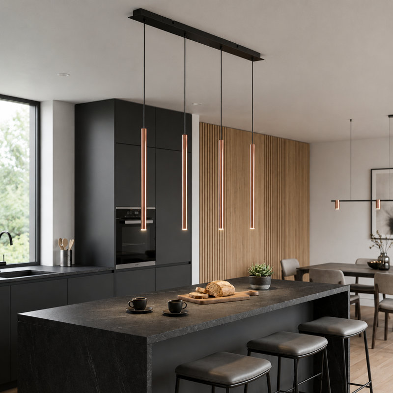 Baileyton 4 - Light Kitchen Island Pendant, Copper