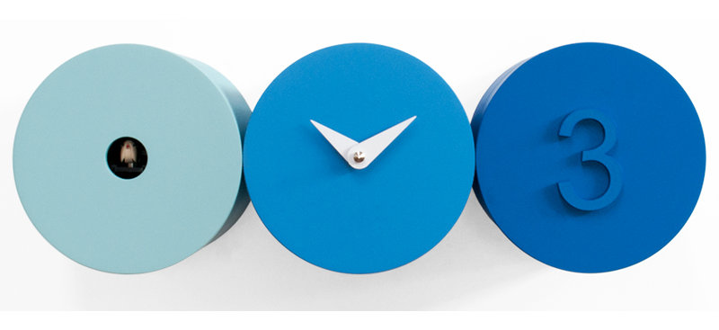 Becnel Cuckoo Wall Clock, Light Blue / Blue