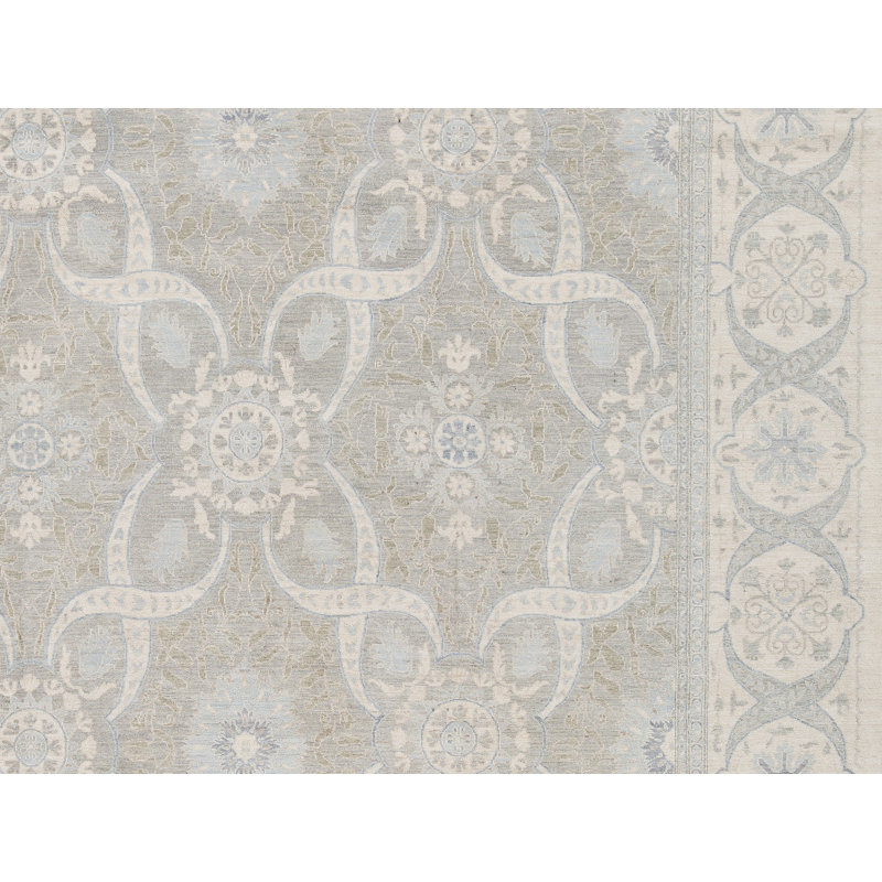 Tapis beige noué à la main de haute qualité
