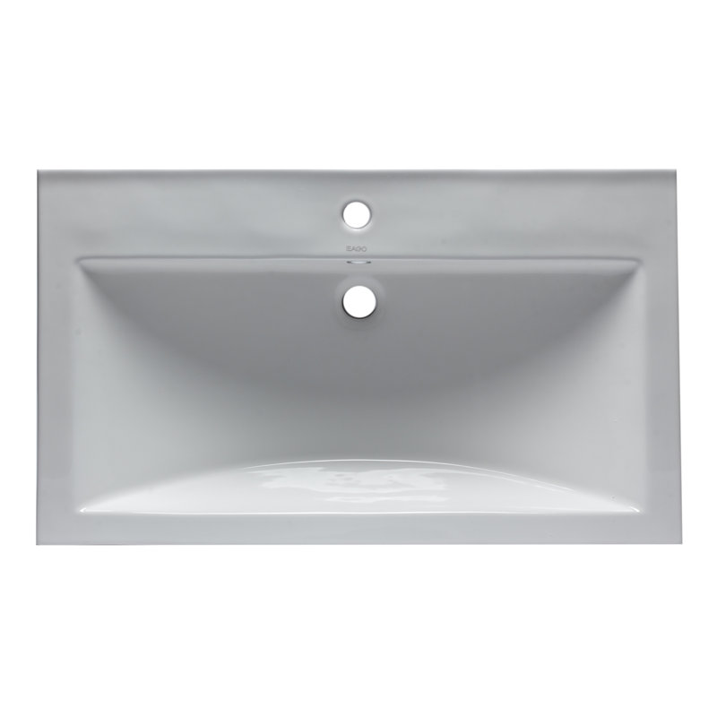 Évier de cuisine rectangulaire à simple cuve l 32 po x l 19 po en céramique