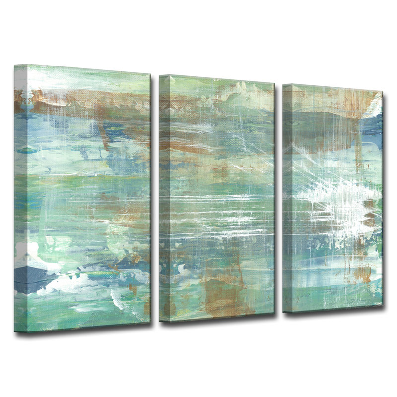 Patine chaleureuse en cuivre par Jasmine Mills-ensemble de 3 reproductions d’art sur toile tendue, H 24 po x l 36 po x 1,5 po