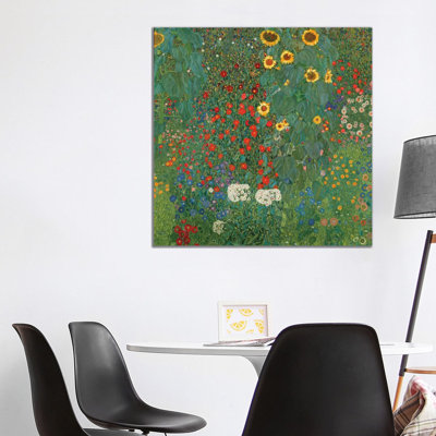Farm Garden With Sunflowers, 1905-06 by Gustav Klimt - Wrapped Canvas Painting