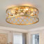 Modern 50cm Gold Reversible Caged Ceiling Fan with Light Kit and Remote Control