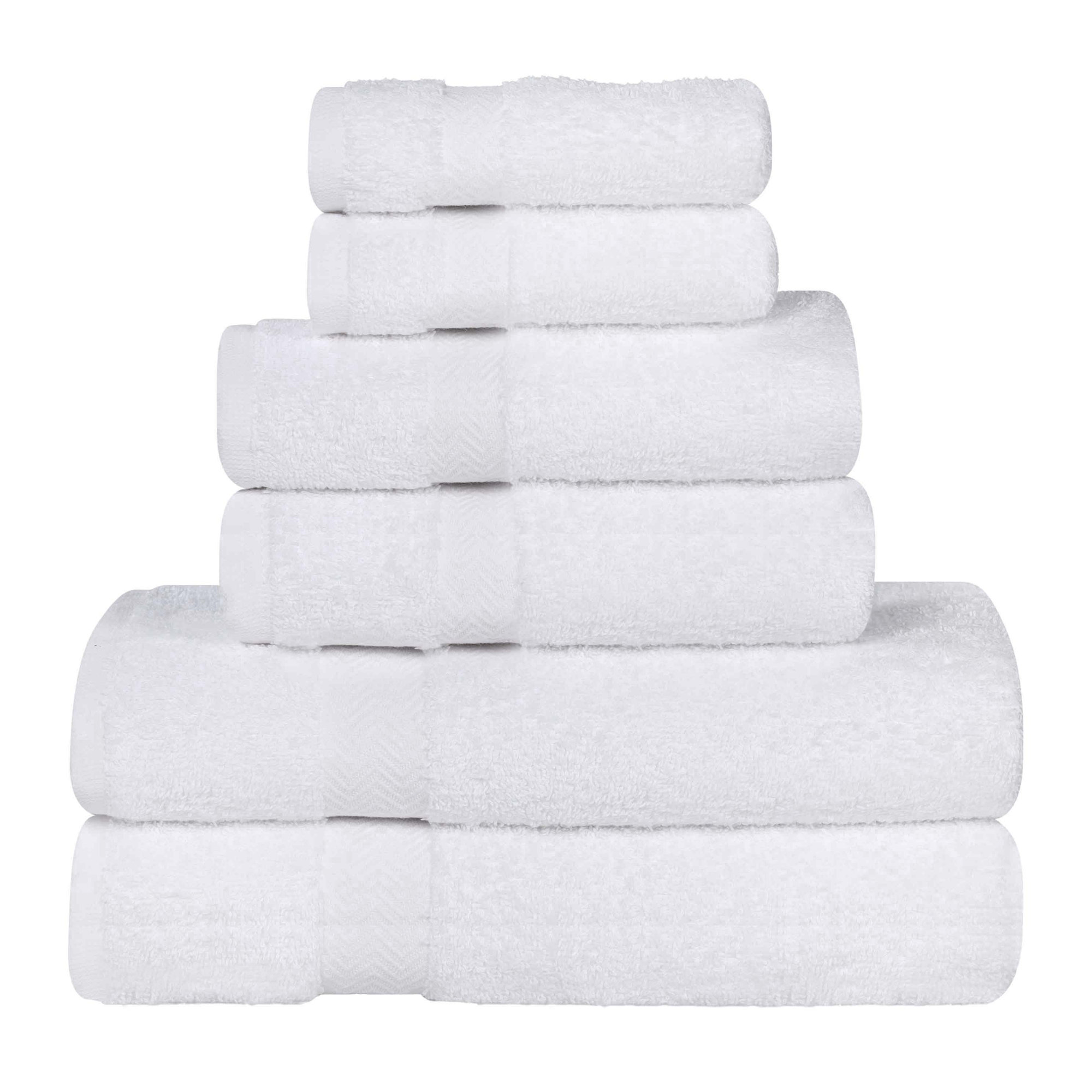 Glenlee 6 Piece Eco-Friendly 100% Cotton Towel Set, White