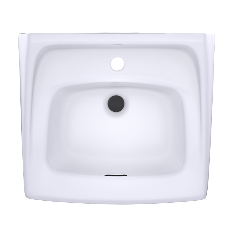 Lavabo de salle de bain mural commercial pour robinets monotrou TOTO®, blanc coton, Simple, Coton