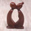 Figurine en bois baiser Colombes