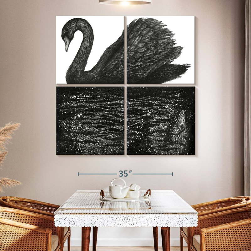 Brampt Black Swan Reflection, 50" H x 50" W