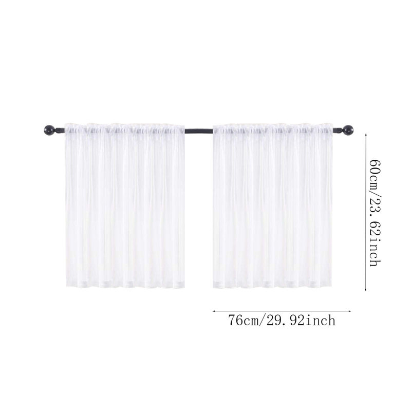 Kbndieu Solid Colour Short Curtains Curtains Semi Kitchen Bathroom Thin Curtains Home Curtains, B