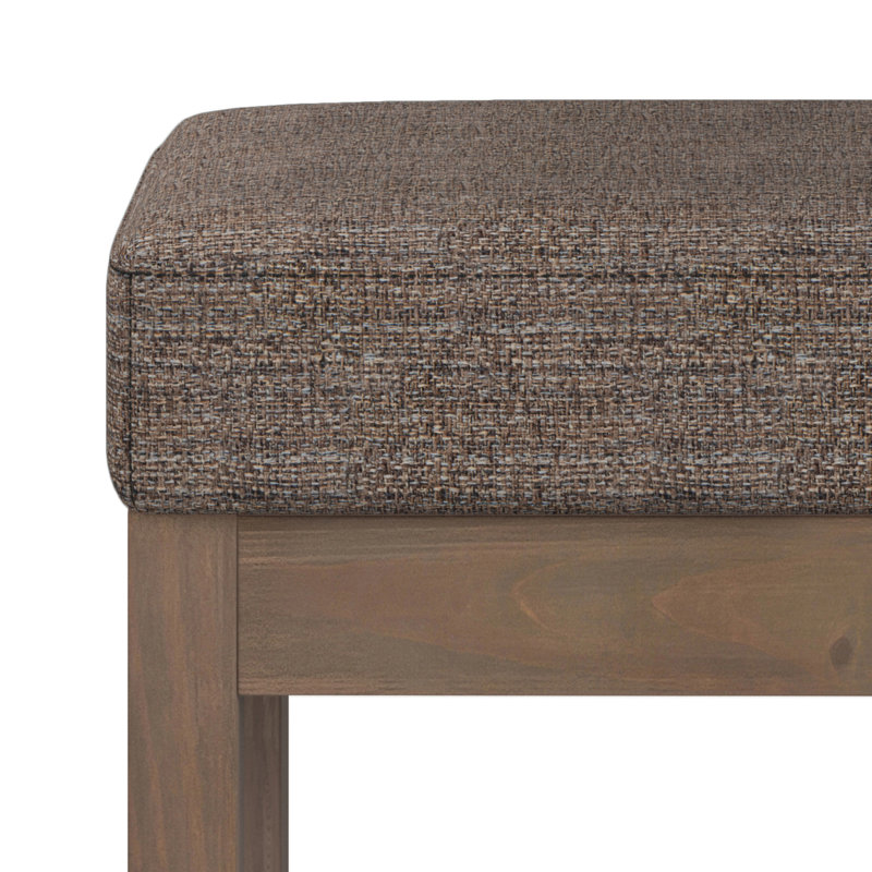 Milltown Mink Brown Tweed Fabric Footstool with Wood Frame