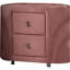 Table de chevet 2 tiroirs en rose