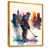 Toile avec cadre flottant or