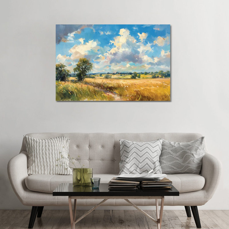 «Summer Fields, County Mayo», reproduction d'art mural, H 32 po x l 48 po, Toile tendue, Ne s’applique pas