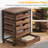 5 Drawer Chest, Wood Storage Dresser Cabinet With Wheels, Industrial Storage Drawer Organizer Cart For Office Bedroom Entryway (Rustic Brown, 1 PC)