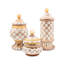 Mocha Check Ceramic Groovy Canister
