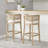 Wood And Rattan Upholstered Arm Bar Stools-581366648