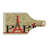 Ambesonne Vintage Tempered Glass Cutting Board Paris Eiffel Tower View Red Brown Ecru