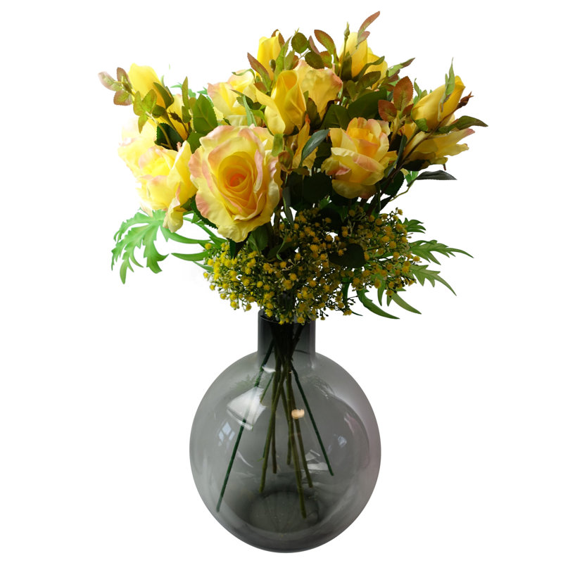 Plastic, Silk Artificial Arrangement, Yellow