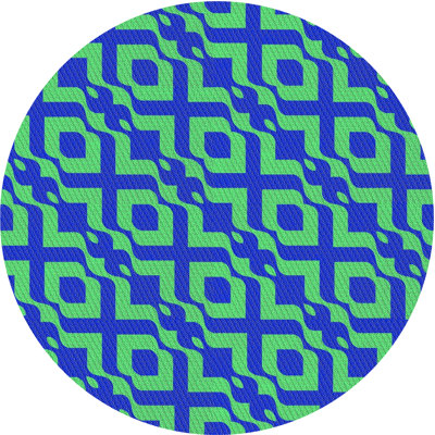 Tapis géométrique bleu / vert