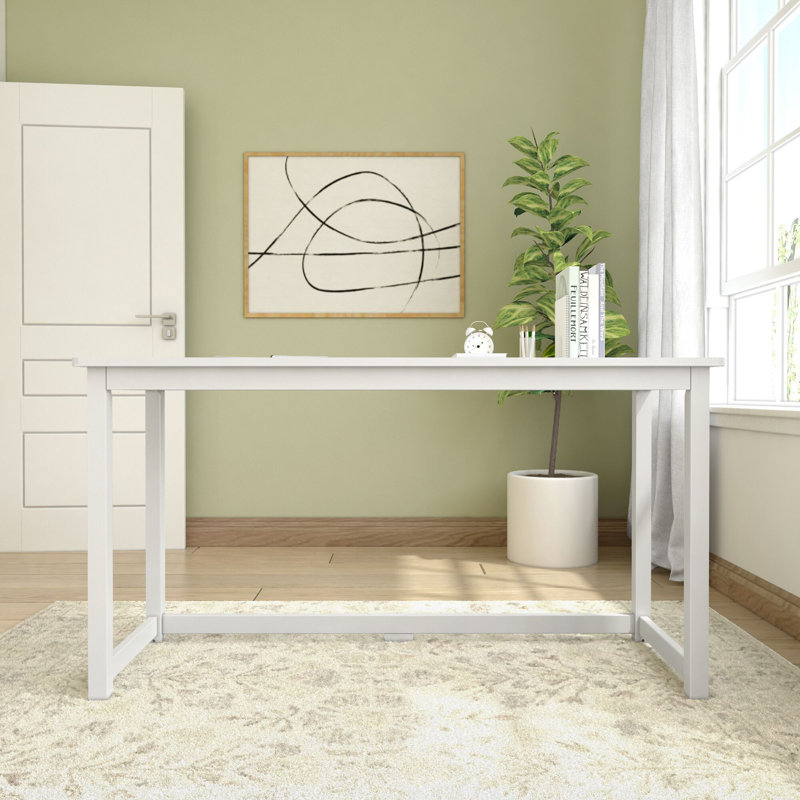 Essays Large Writing Desk, 29.75"H x 55.25"W x 19.75"D, White