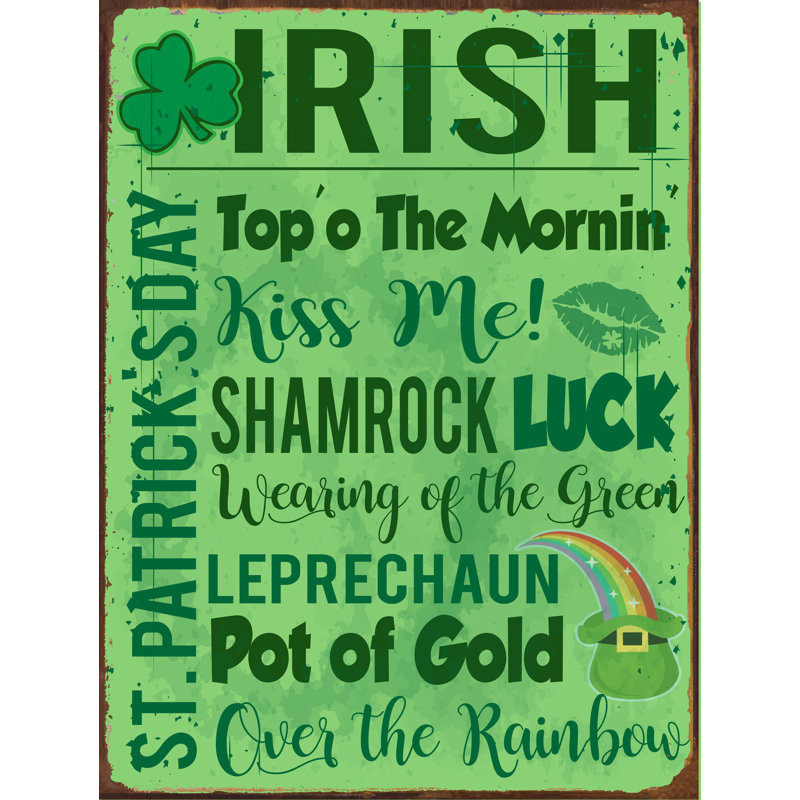 Signe irlandais de la Saint-Patrick, H 15,5 po x l 11,5 po x P 0,04 po