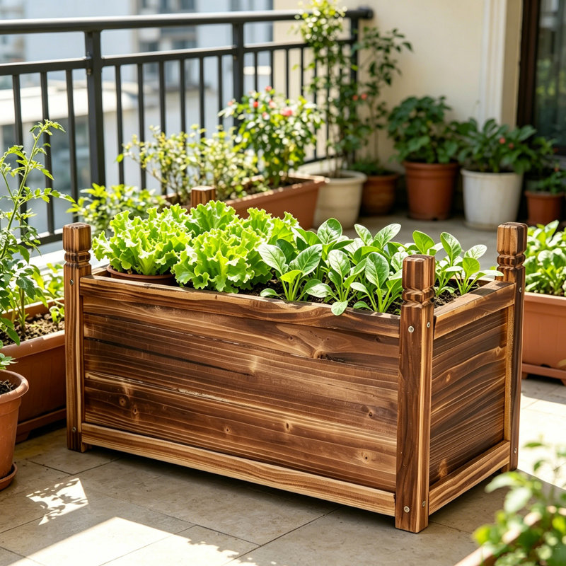 Kley Wood Planter Box, 34cm H x 30cm W x 60cm D
