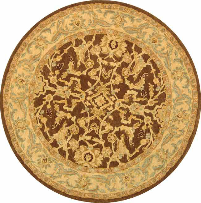 Tapis oriental en laine touffeté à la main Tingley, Rond 6 pi