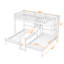 Lit superposé simple au-dessus de simple et simple en bois avec bureau et tablettes-657590845