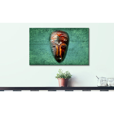 Wooden Face - Wrapped Canvas Print