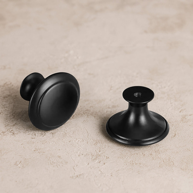 Boutons d'armoire ronds - poignées de tiroir dorées / noires de 1,06 po, finition moderne mate, quincaillerie de cuisine, de salle de bain, de garde-robe et de mobilier