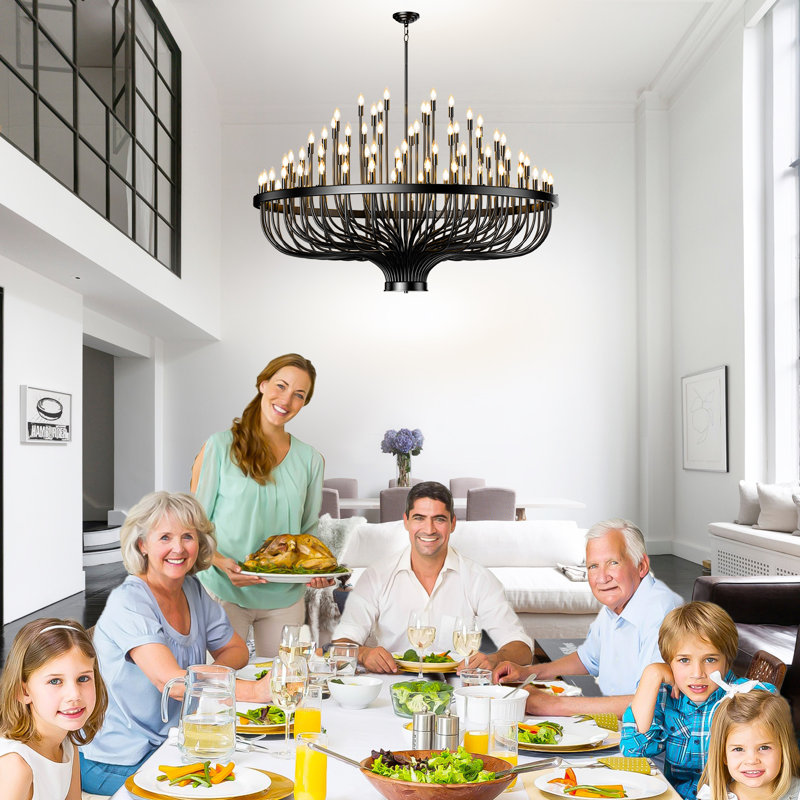 Roakes Wagon Wheel Chandelier, 51.77" H x 70.8" W x 70.8" D