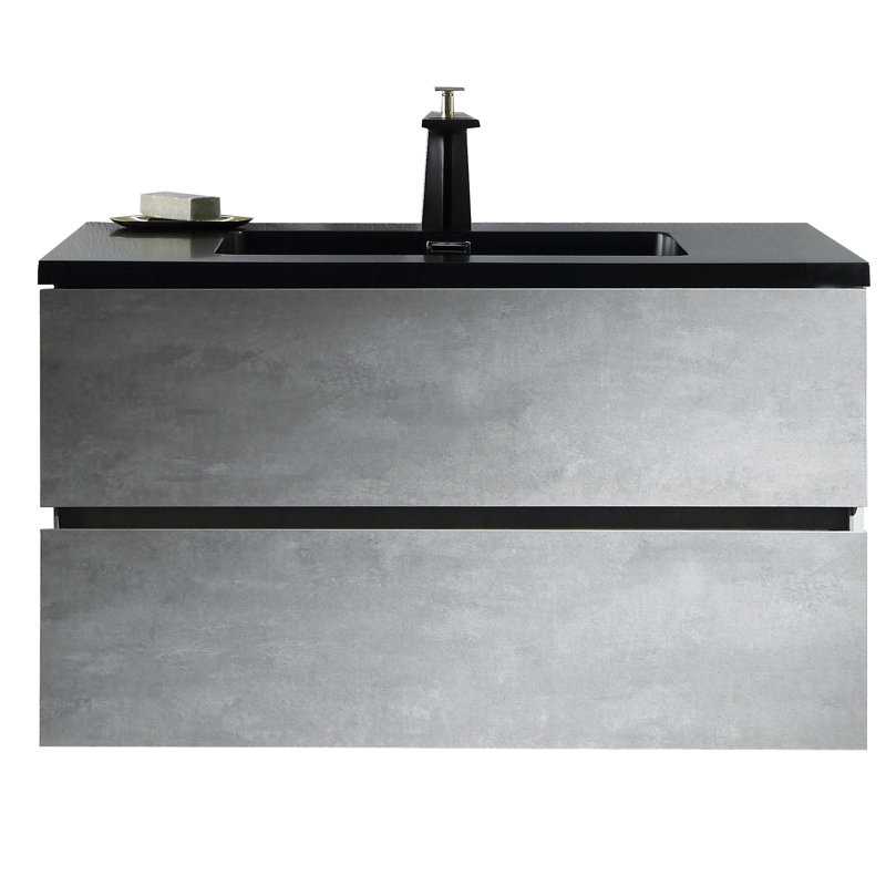 Meuble-lavabo mural simple 29,5 po Oliwia Cement
