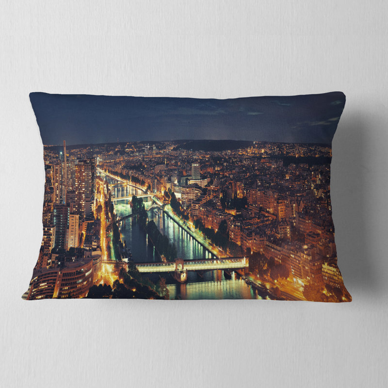 Coussin lombaire soirée cityscape photo paris city