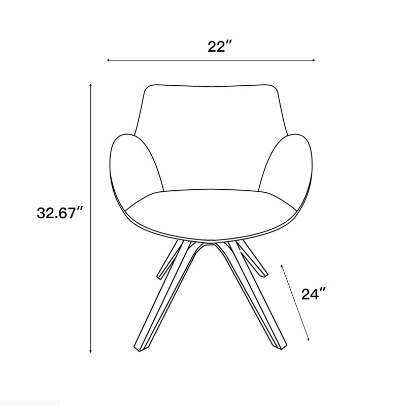 Fauteuil pivotant rembourré Everly Quinn, Kaki